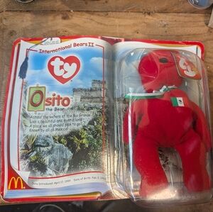 Ty Osito Bear - Vibrant Red Plush